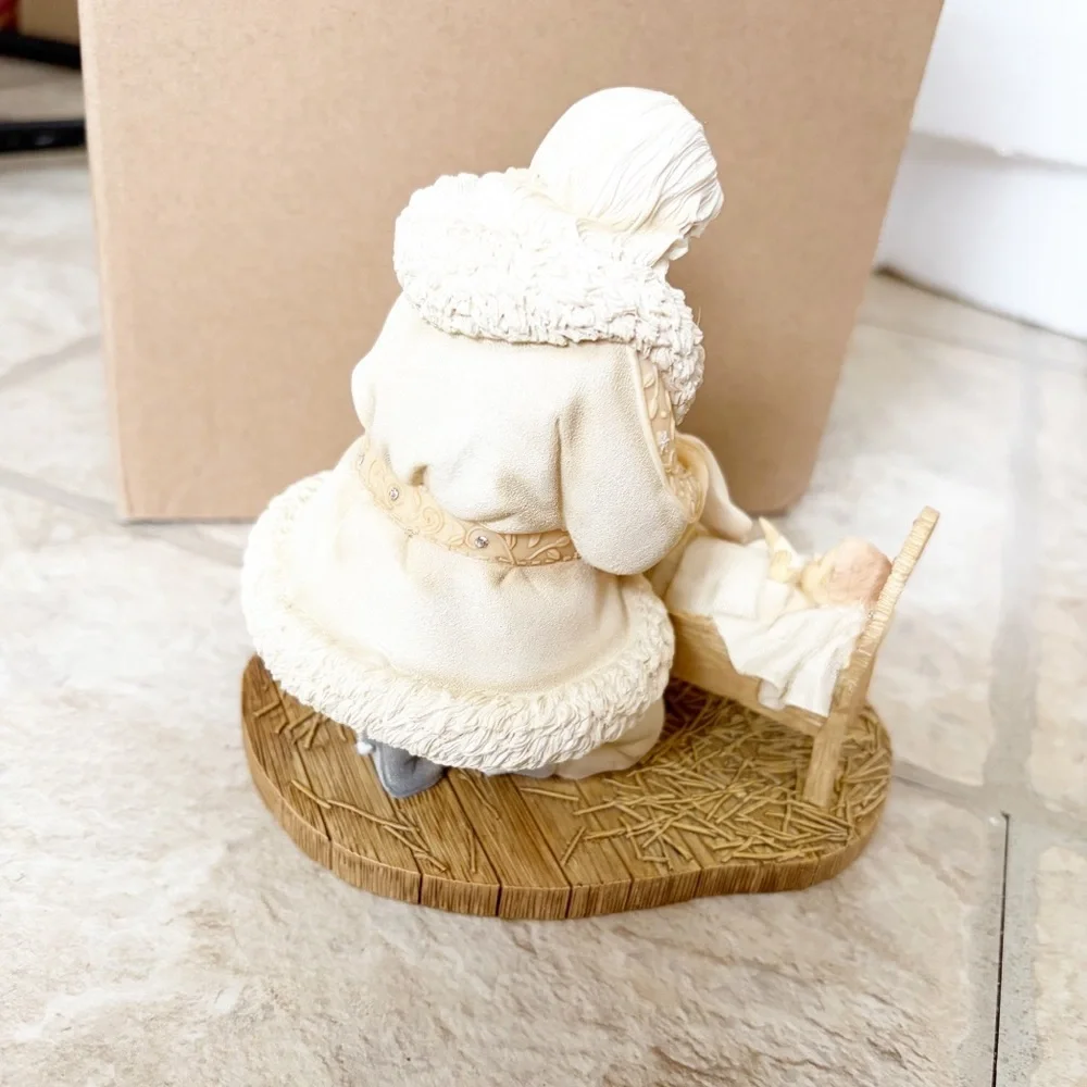 NEW Foundations Santa Kneeling by Baby Jesus Figurine, 5.12 Inch, Multicolor